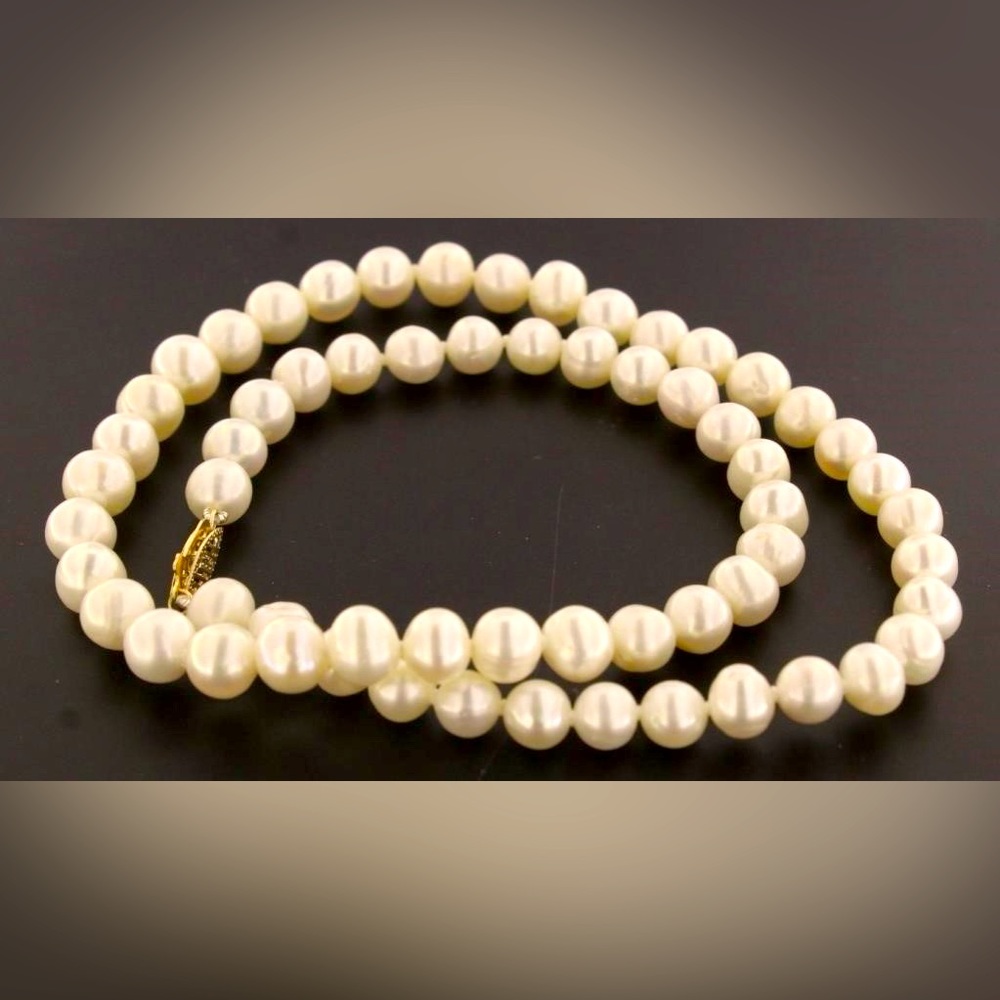 14kt Gold Natural 7 mm 16.5" Pearl Necklace